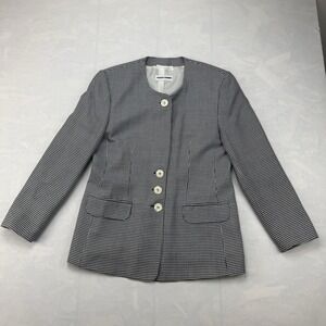 Gerry Weber EU 38 Wool Blend Blazer Black White Houndstooth US 6